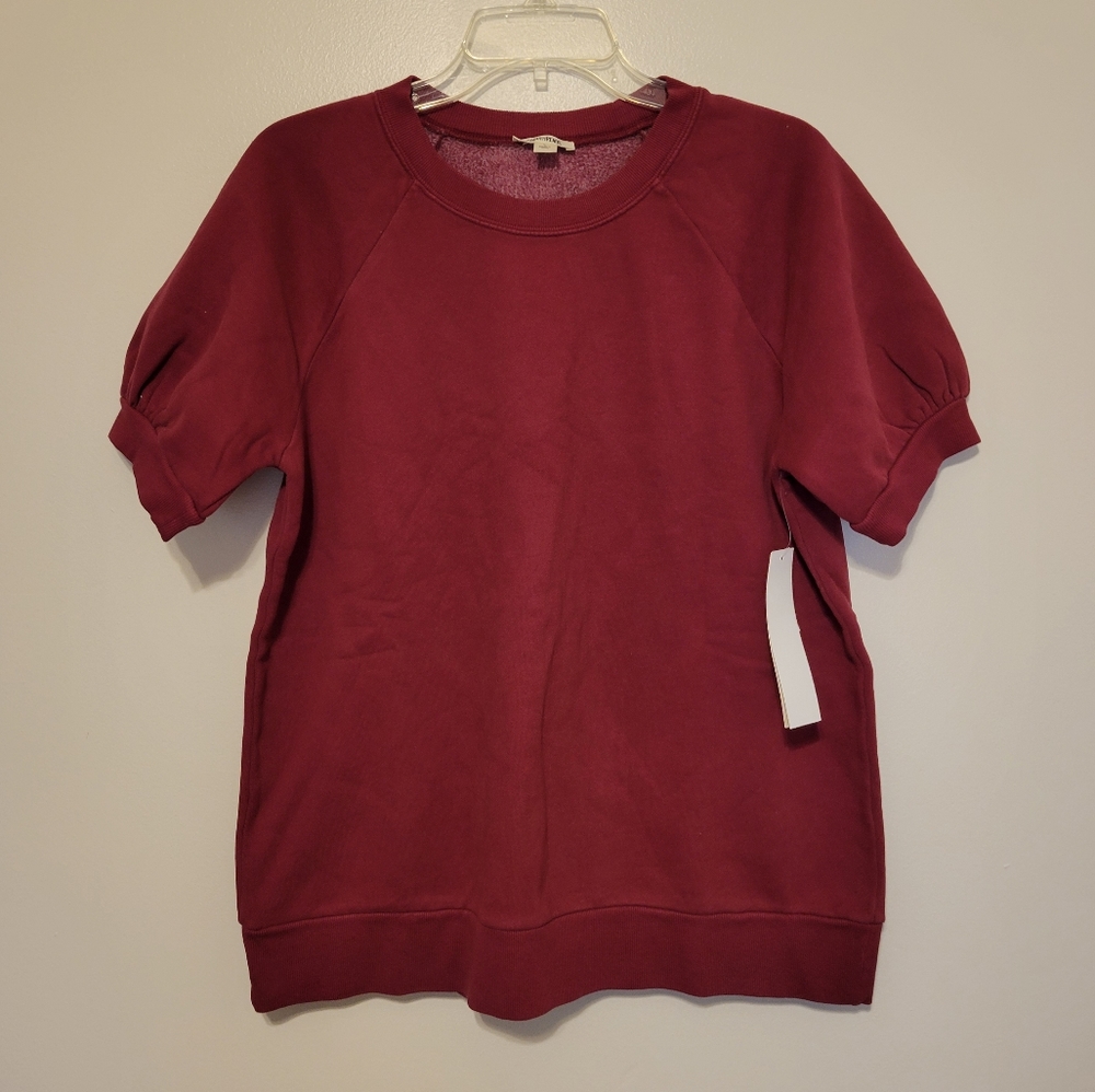 Nwt goodthreads Burgundy sweatshirt top - Picture 2 of 5